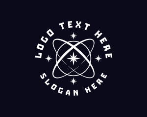 Holographic - Cosmic Star Orbit logo design