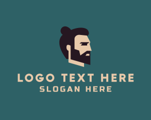 Brown Man - Hipster Man Beard logo design