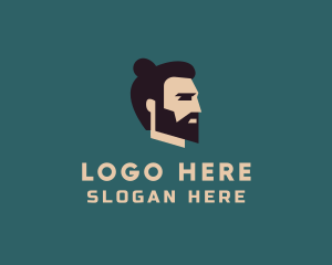 Barber - Hipster Man Beard logo design