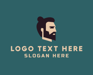 Side - Hipster Man Beard logo design