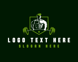 Gym - Military Barbell Training logo design