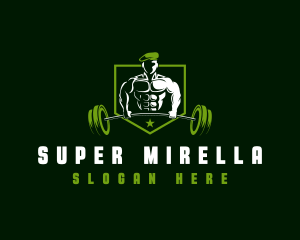 Bodybuilding - Military Barbell Training logo design