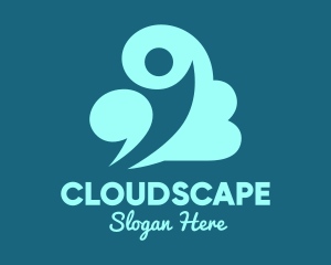 Teal Man Cloud logo design