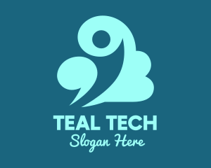 Teal - Teal Man Cloud logo design