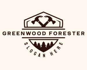 Carpentry Hammer Woodwork logo design