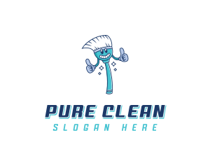 Cleaning Mop Janitorial logo design