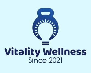 Healthy Lifestyle - Kettlebell Gym Bulb logo design