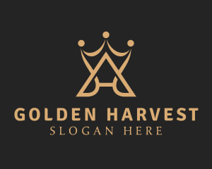 Golden - Golden Crown Letter A logo design