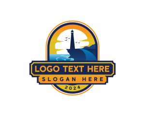 Lighthouse - Lighthouse Trail Sunset logo design