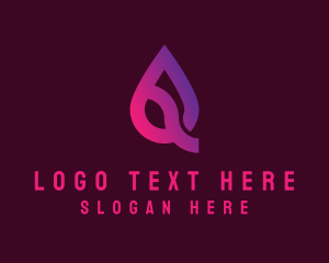 H2o - Liquid Droplet Letter Q logo design