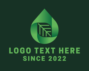 Natural - Green Spa Leaf Droplet logo design
