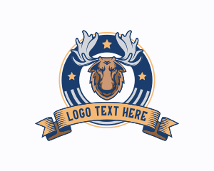 Wildlife Moose Animal logo design