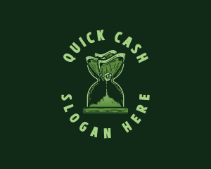 Money Cash Hourglass logo design