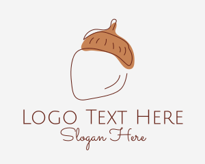 Oak Tree - Acorn Nut Minimal logo design