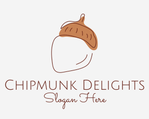Chipmunk - Acorn Nut Minimal logo design