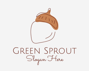 Seed - Acorn Nut Minimal logo design