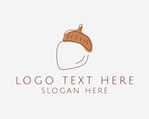 Line Art - Acorn Nut Minimal logo design