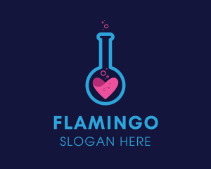 Science - Heart Flask Bubbles logo design