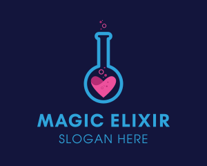 Heart Flask Bubbles logo design