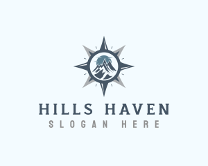 Mountain Compass Navigation logo design