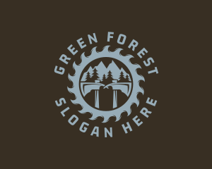 Outdoor Woods Sawmill Axe logo design