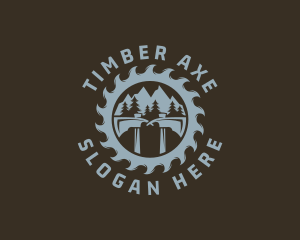 Outdoor Woods Sawmill Axe logo design