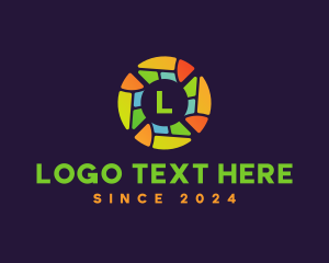 Round - Colorful Stained Glass logo design