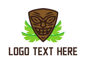 Statue - Smiling Tiki Mask logo design