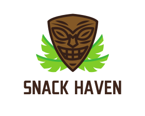 Smiling Tiki Mask logo design