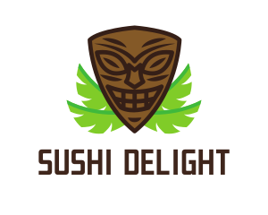 Smiling Tiki Mask logo design