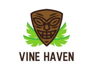 Smiling Tiki Mask logo design