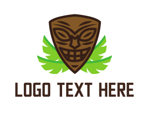 Hawaiian - Smiling Tiki Mask logo design