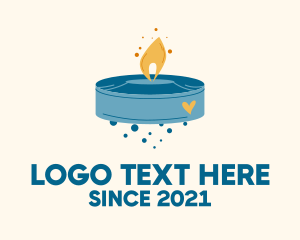 Commemoration - Tealight Candle Heart logo design