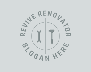 Renovator - Wrench Hammer Tools logo design