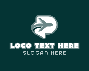 Shipping - Airplane Travel Letter P logo design