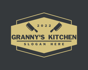 Kitchen Butcher Hexagon logo design