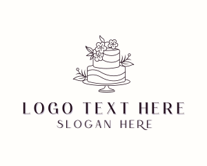 High Tea - Dessert Flower Cake logo design