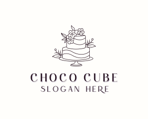 Sweet - Dessert Flower Cake logo design