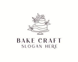 Dessert Flower Cake logo design