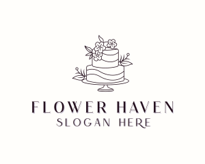 Dessert Flower Cake logo design