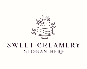 Dessert Flower Cake logo design