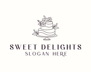 Dessert Flower Cake logo design