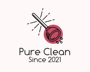 Plunger Cleaning Service  logo design