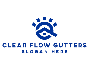 Gutter - Sun House Property logo design