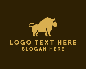 Bison - Golden Bull Fighting logo design