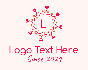 Season - Spring Rose Wreath logo design