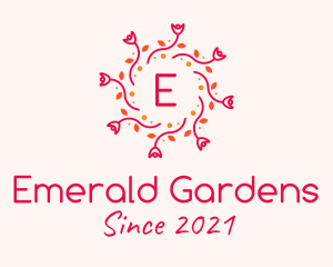 Spring Rose Wreath logo design