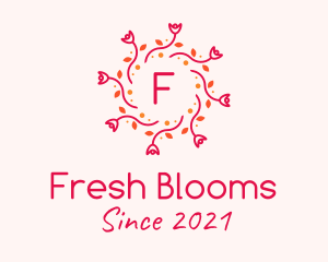 Spring - Spring Rose Wreath logo design