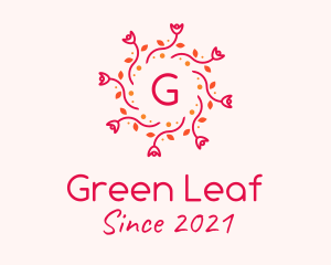 Spring Rose Wreath logo design