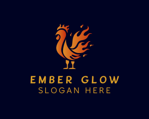 Ember - Fire Chicken Barbecue logo design